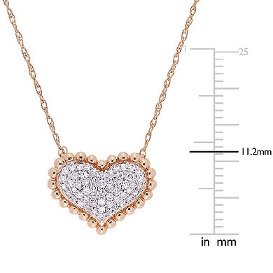 Stella Grace 10k Gold 1/4 Carat T.W. Diamond Heart Necklace