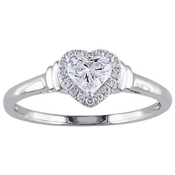 Stella Grace 14k White Gold 1/2 Carat T.W. Diamond Heart Engagement Ring