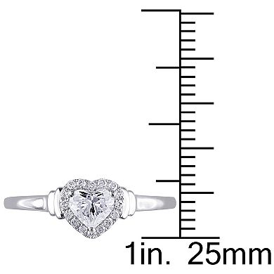 Stella Grace 14k White Gold 1/2 Carat T.W. Diamond Heart Engagement Ring