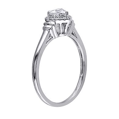 Stella Grace 14k White Gold 1/2 Carat T.W. Diamond Heart Engagement Ring