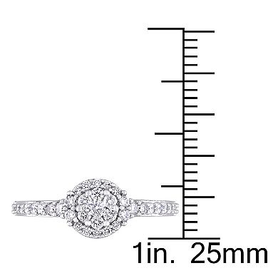 Stella Grace 14k White Gold 1/2 Carat T.W. Diamond Halo Ring