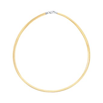 Argento Bella Two Tone Sterling Silver Reversible Omega Chain Necklace