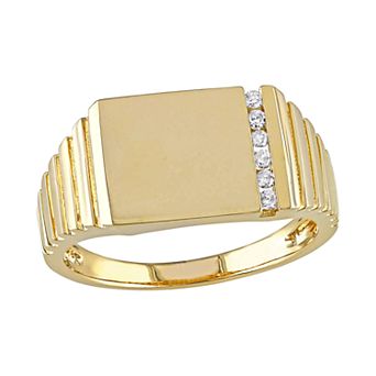Stella Grace 10k Gold 1/10 Carat Diamond Rectangle Ring