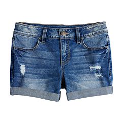 Girls Clothing Kohl S - girls 7 16 plus size so sewn rolled cuff denim shorts