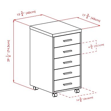 Winsome Kenner Modular 5-Drawer Storage Cabinet