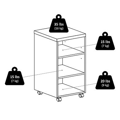 Winsome Kenner Modular 3-Shelf Storage Cabinet