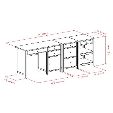 Winsome Delta Home Office 3-piece Set