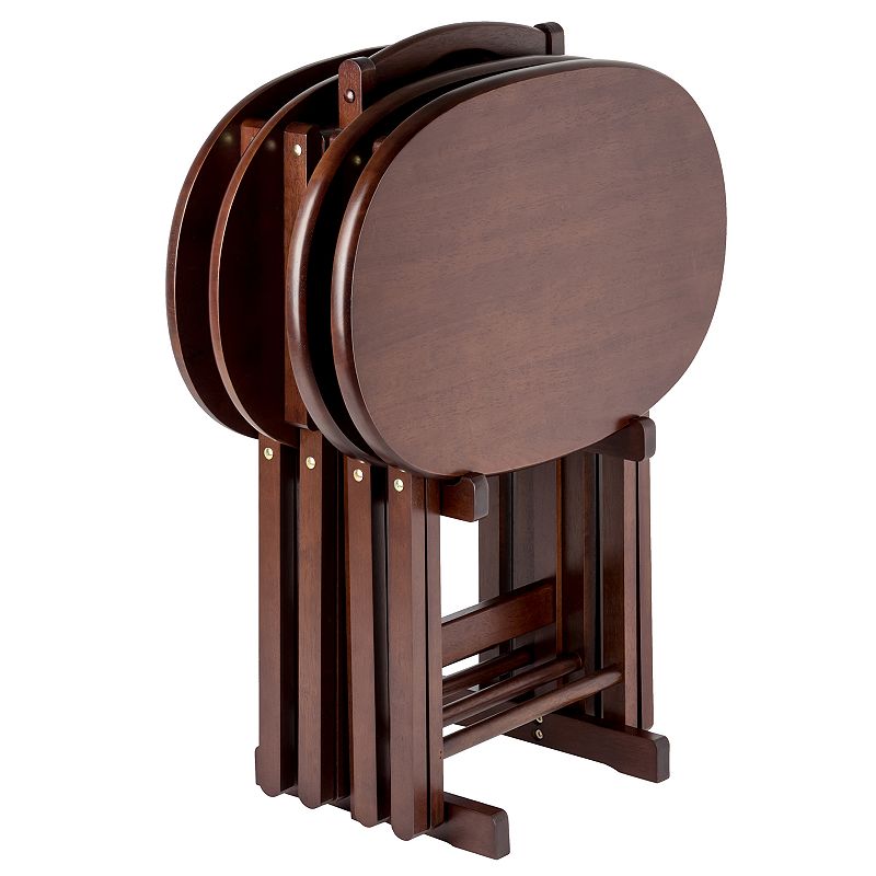 Winsome Nathan Snack Tray Table 5-piece Set, Brown