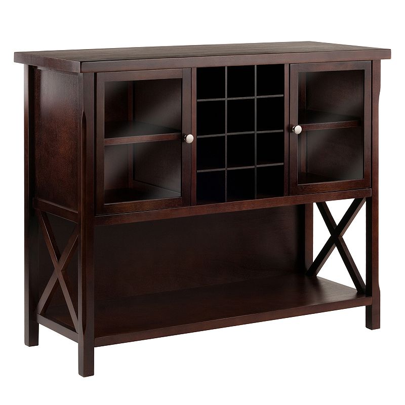 Winsome Xola Wine Rack Buffet Table Storage Cabinet, Brown