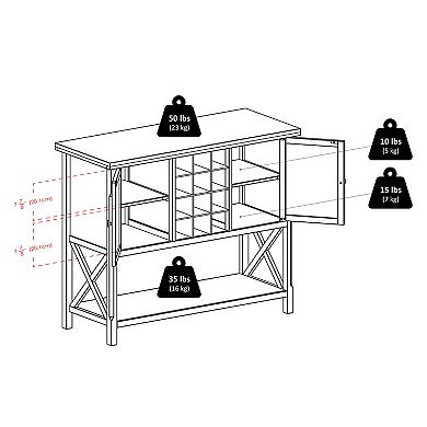 Winsome Xola Wine Rack Buffet Table Storage Cabinet