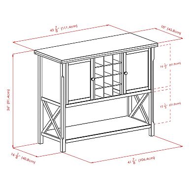 Winsome Xola Wine Rack Buffet Table Storage Cabinet