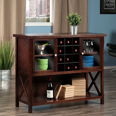 Winsome Xola Wine Rack Buffet Table Storage Cabinet