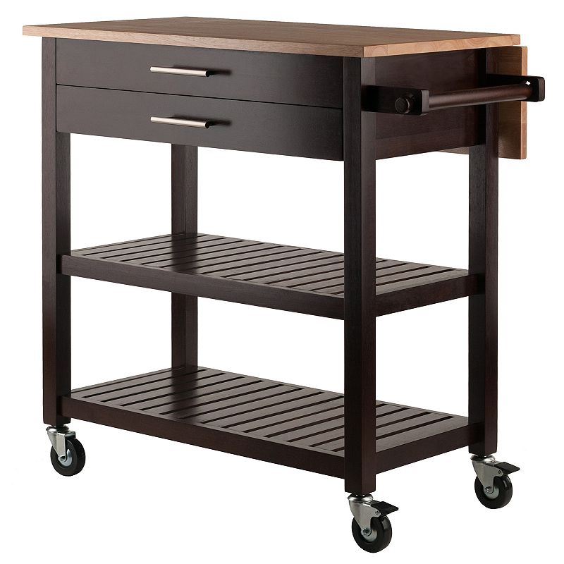 Winsome Langdon Rolling Kitchen Cart, Brown