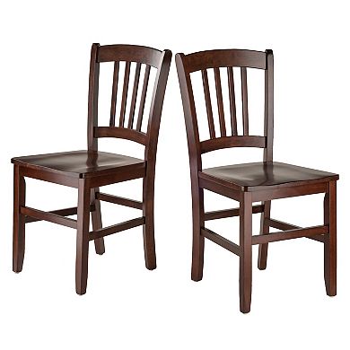 Winsome Shaye 3-Pc Set Dining Table w/ Slat Back Chairs