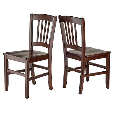 Winsome Shaye 3-Pc Set Dining Table w/ Slat Back Chairs
