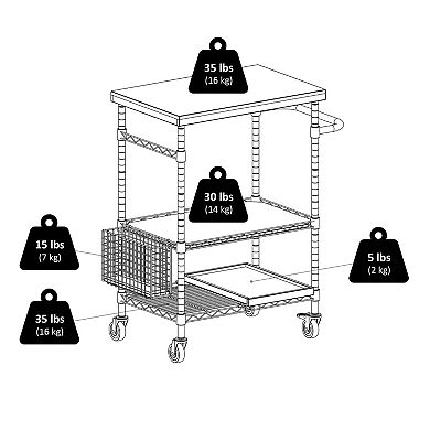 Winsome Madera Rolling Kitchen Cart