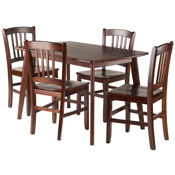 Winsome Shaye Dining Table & Slatback Chair 5-piece Set