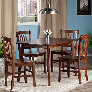 Winsome Shaye Dining Table & Slatback Chair 5-piece Set