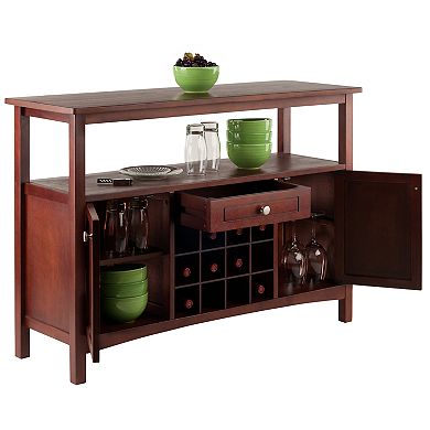 Winsome Colby Wine Rack Buffet Table Storage Cabinet