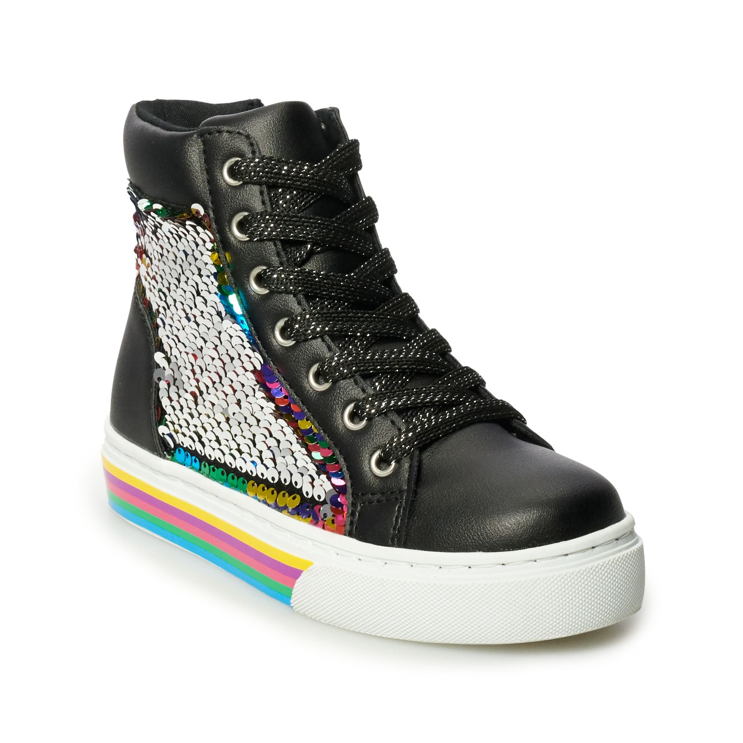 sequin high top sneakers