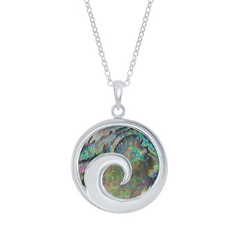 Nautica Rocks Sterling Silver Wave Pendant Necklace