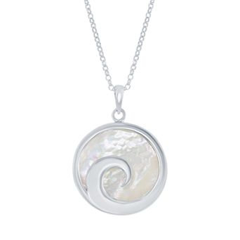 Nautica Rocks Sterling Silver Wave Pendant Necklace