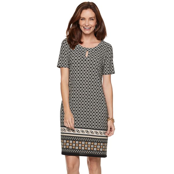 Women's Dana Buchman Print Keyhole Sheath Dress