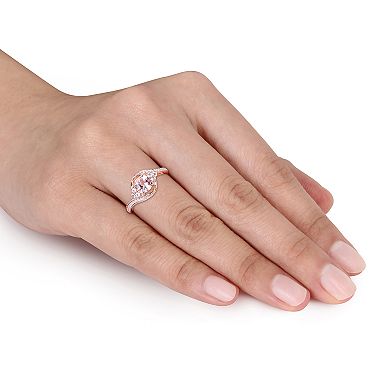 Women's Stella Grace 10K Gold 1/10ct Diamond & Morganite White Topaz Ring