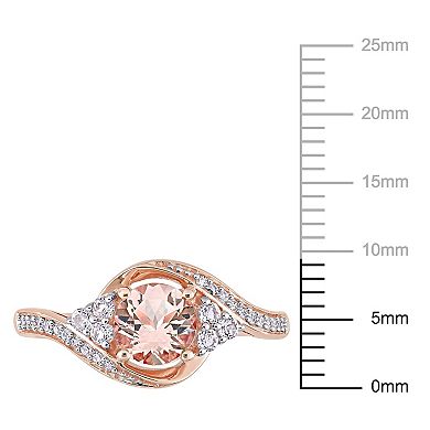 Women's Stella Grace 10K Gold 1/10ct Diamond & Morganite White Topaz Ring