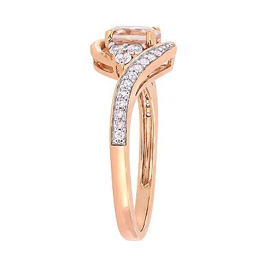Women's Stella Grace 10K Gold 1/10ct Diamond & Morganite White Topaz Ring