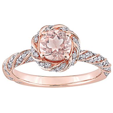 Womens Stella Grace Stella Grace 14K Gold 1/4ct Diamond & Morganite Ring