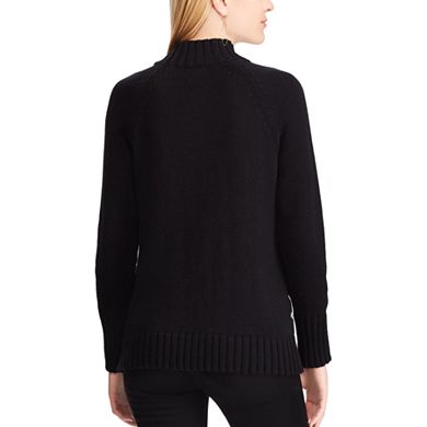Women's Chaps Mockneck Ribbed Sweater