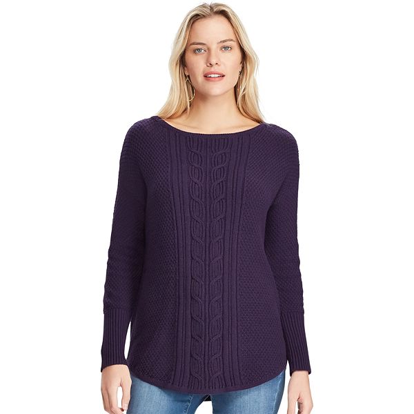 Women's Chaps Textured Cable-Knit Sweater