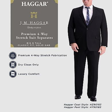 Big & Tall J.M. Haggar® Premium 4-Way Stretch Classic-Fit Flat-Front Suit Pants