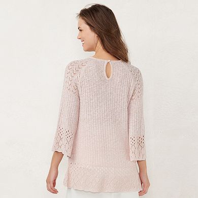Women's LC Lauren Conrad High-Low Pointelle Sweater
