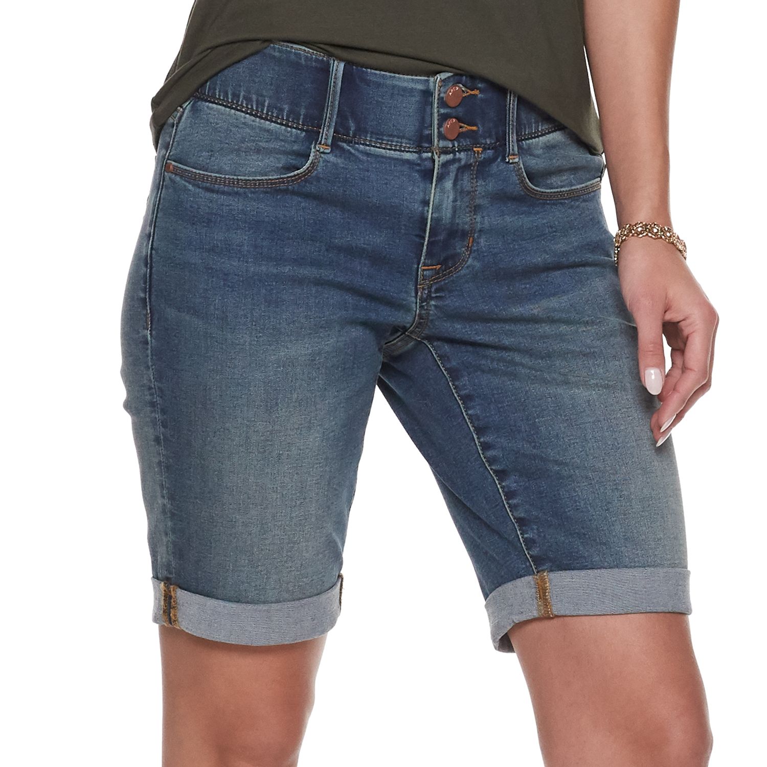 tummy control jean shorts