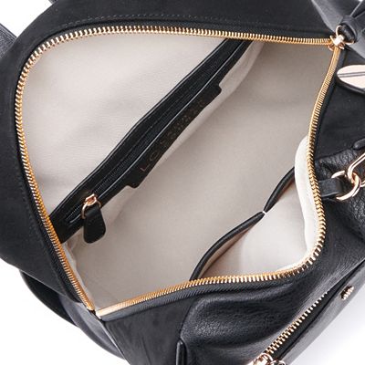 LC Lauren Conrad Black Backpack Women Zipper Accents Lined Gold Hardware LC Lauren Conrad | Bags | Lc Lauren Conrad Vegan Leather  main image 3