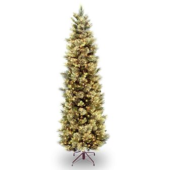 National Tree Co. 7 ft. Carolina Pine Slim Artificial Christmas Tree with Clear Lights