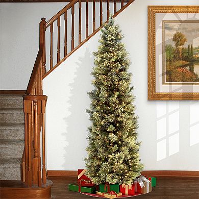National Tree Co. 7 ft. Carolina Pine Slim Artificial Christmas Tree with Clear Lights