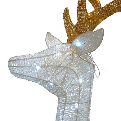 National Tree Company 75" Pre-Lit White Standing Buck Floor Decor