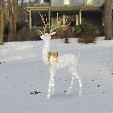 National Tree Company 75" Pre-Lit White Standing Buck Floor Decor