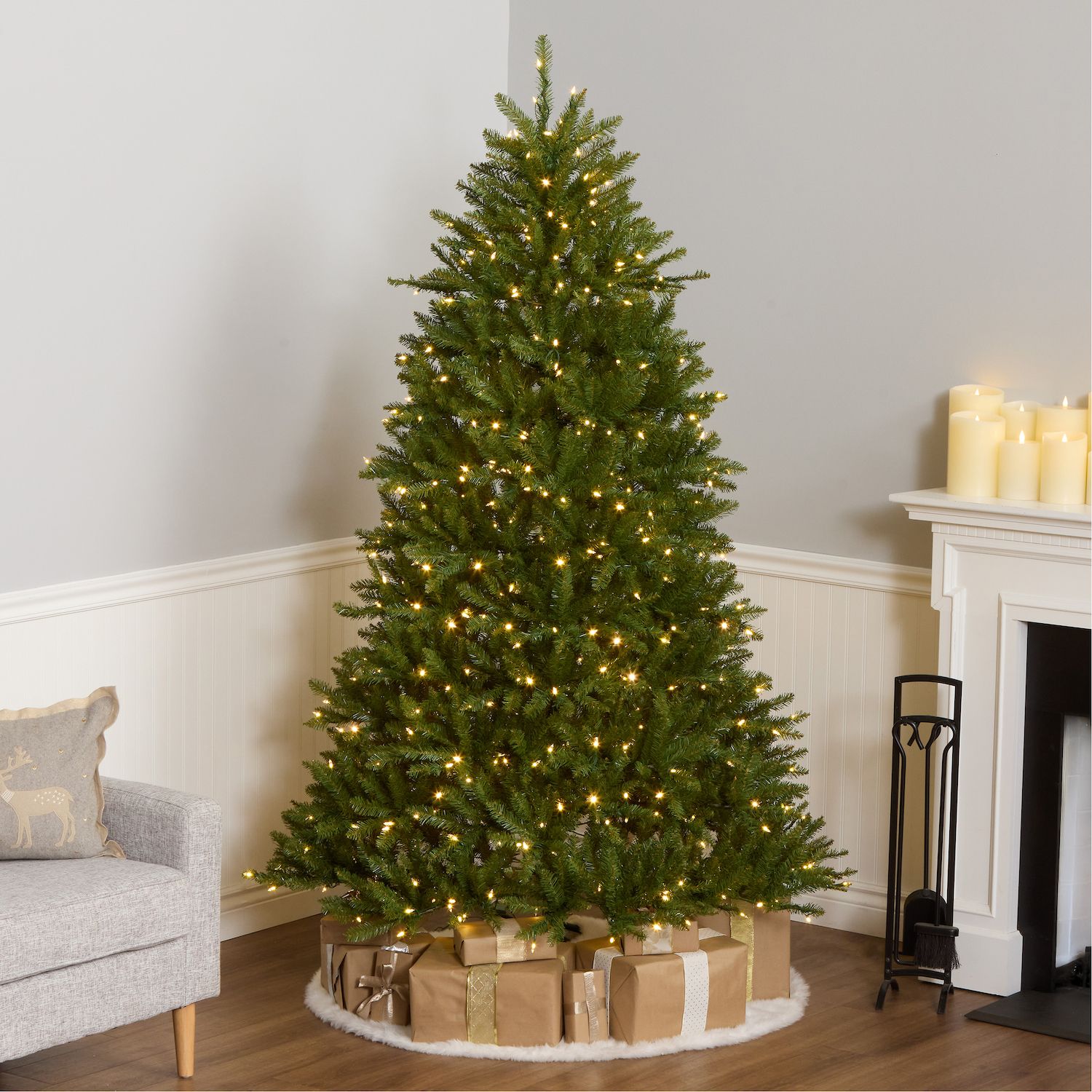 National Tree Company 12' Dunhill Fir Hinged Tree With 1500 Clear Lights Australia