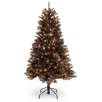 National Tree Co. 4 1/2" North Valley Black Spruce Hinged Artificial Christmas Tree with Clear Lights