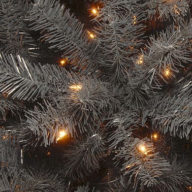 National Tree Company 4 1/2" North Valley Black Spruce Hinged Tree with 200 Clear Lights