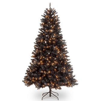 National Tree Company 6 1/2' North Valley Black Spruce Hinged Artificial Christmas Tree with Clear Lights