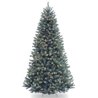 National Tree Co. 7' North Valley Spruce Blue Hinged Artificial Christmas Tree with Clear Lights