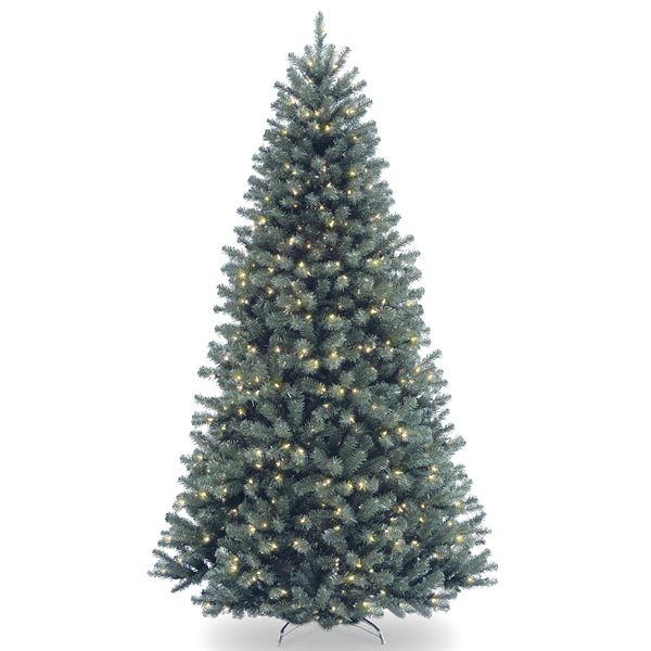 National Tree Co. 7' North Valley Spruce Blue Hinged Artificial Christmas Tree with Clear Lights - Blue