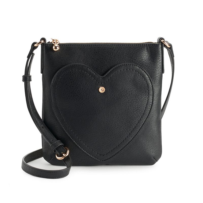 LC Lauren Conrad Heart Pocket Crossbody Bag, Black