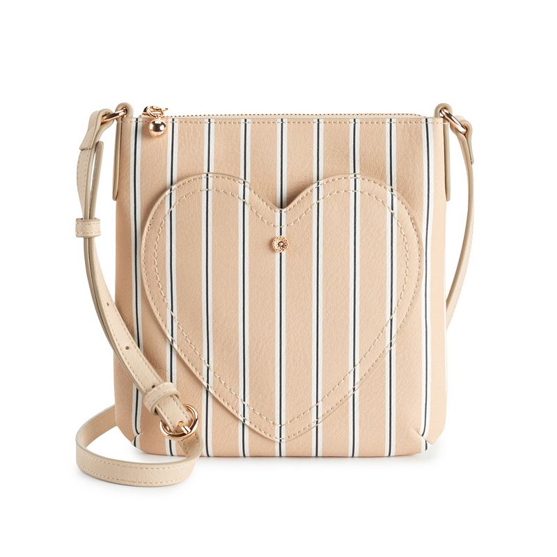 LC Lauren Conrad Heart Pocket Crossbody Bag, Lt Beige