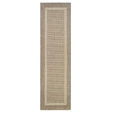 Couristan Recife Stria Texture Framed Solid Indoor Outdoor Rug